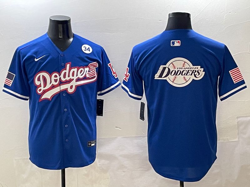 Men Los Angeles Dodgers Blank Blue Second generation Joint Name Nike 2025 MLB Jersey style 33